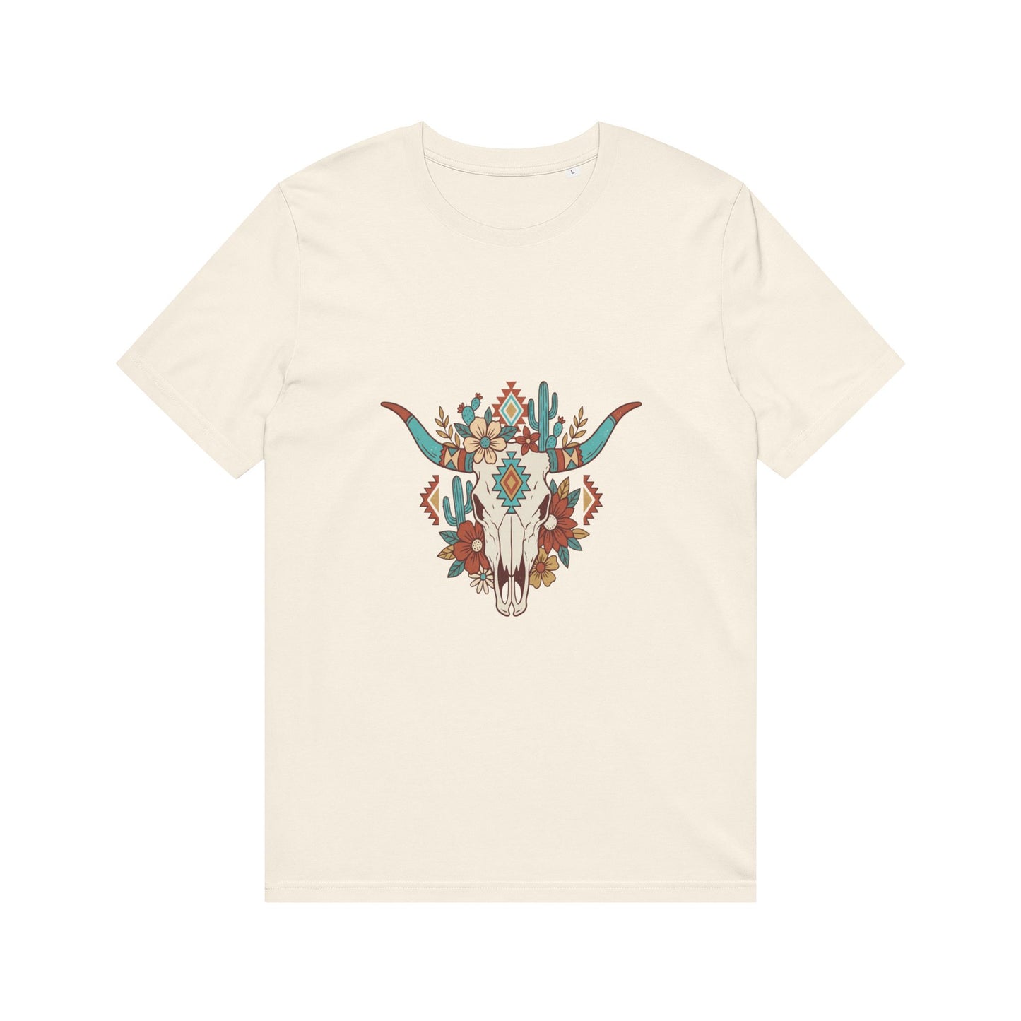 Southwestern Floral Steer Skull T-Shirt