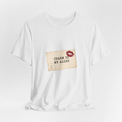 Charm Is My Alias T-Shirt — Retro Kiss Graphic Tee