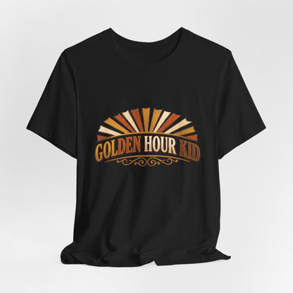 Golden Hour Kid T-Shirt — Vintage Sunset Graphic Tee