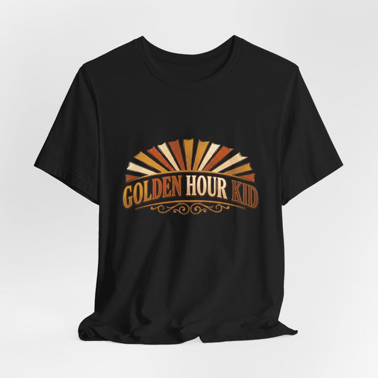Golden Hour Kid T-Shirt — Vintage Sunset Graphic Tee