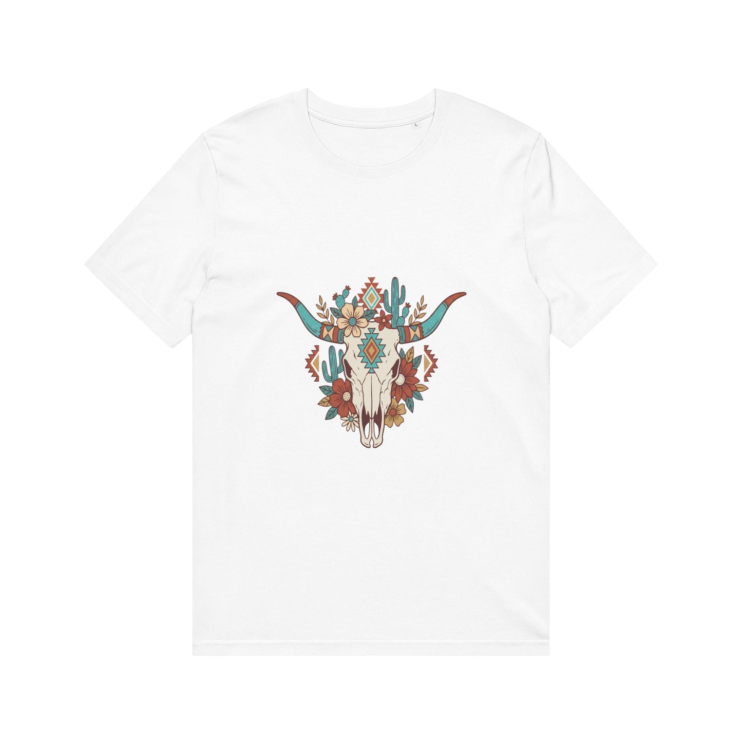 Southwestern Floral Steer Skull T-Shirt