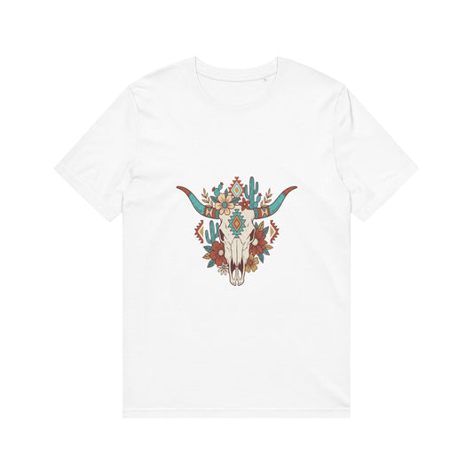 Southwestern Floral Steer Skull T-Shirt