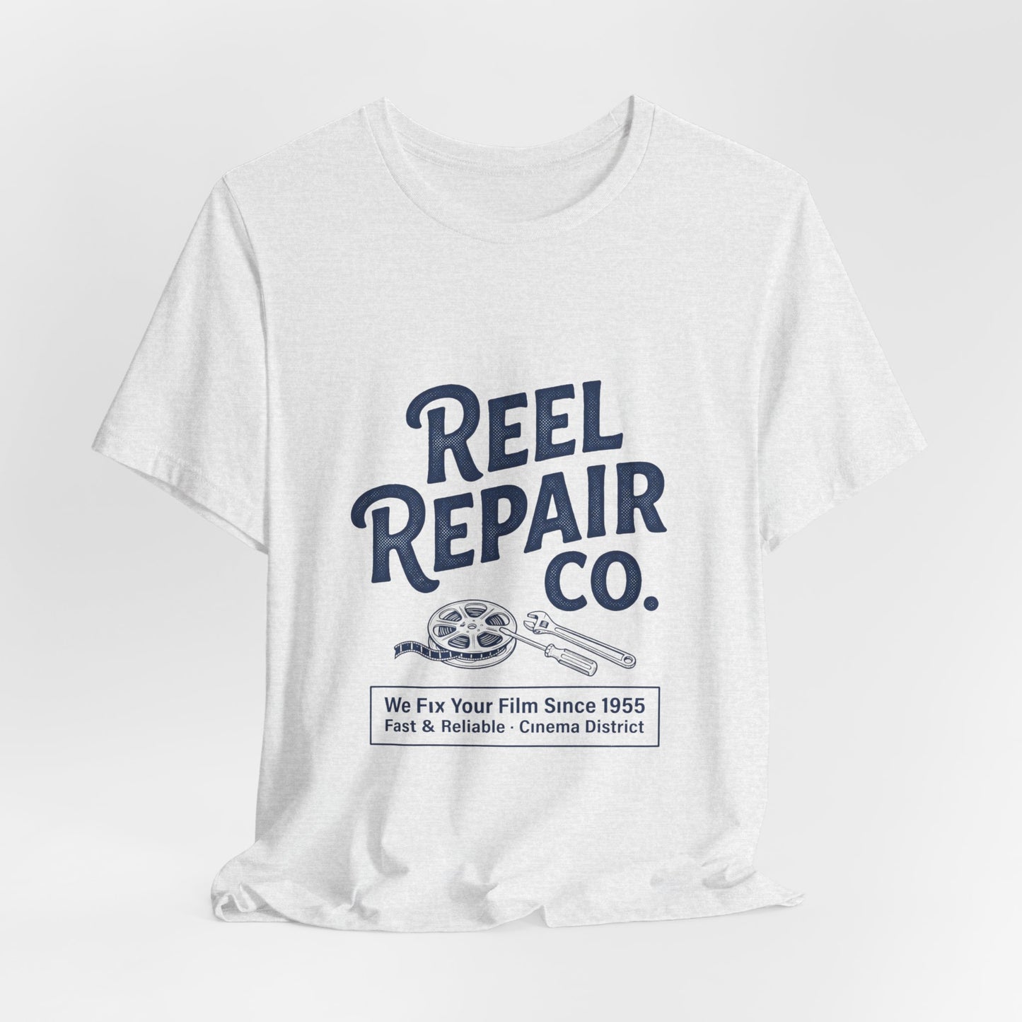 Reel Repair Co. Tee — Vintage Film Camera Repair Graphic T-Shirt