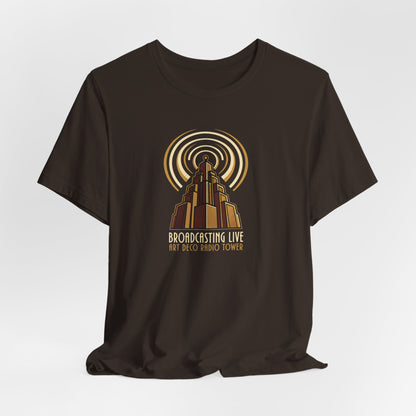 Retro Radio Tower Tee — 'Not Disco, This Is Techno' Graphic T-Shirt