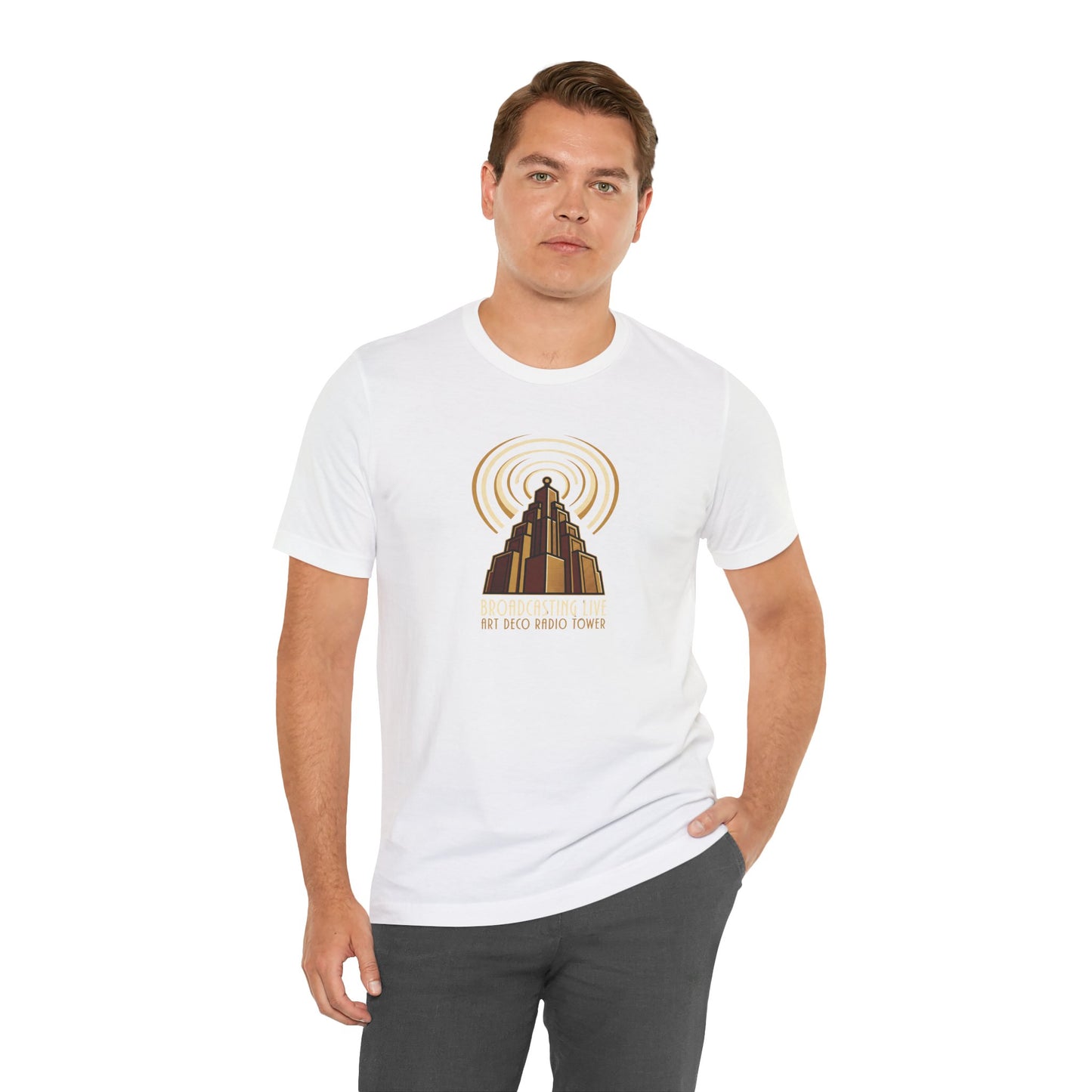 Retro Radio Tower Tee — 'Not Disco, This Is Techno' Graphic T-Shirt
