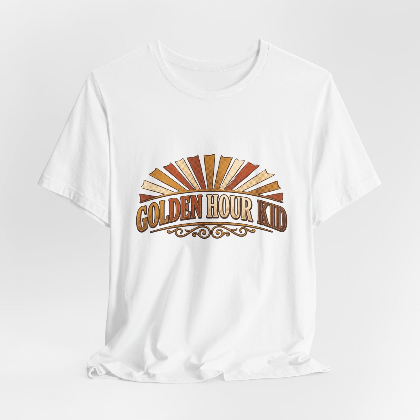 Golden Hour Kid T-Shirt — Vintage Sunset Graphic Tee