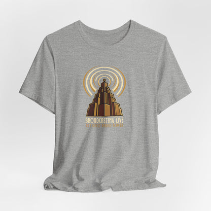 Retro Radio Tower Tee — 'Not Disco, This Is Techno' Graphic T-Shirt