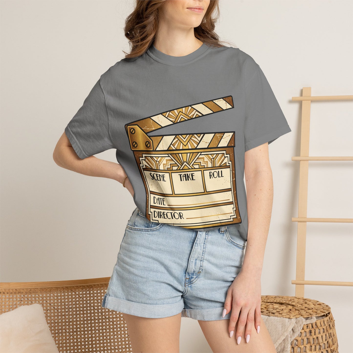 Film Clapperboard Graphic T-Shirt — Retro Movie Director Tee