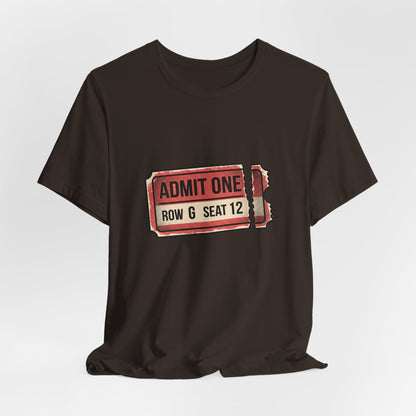 Admit One Ticket T-Shirt — Vintage Movie Concert Ticket Graphic Tee