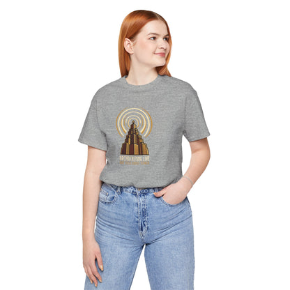 Retro Radio Tower Tee — 'Not Disco, This Is Techno' Graphic T-Shirt