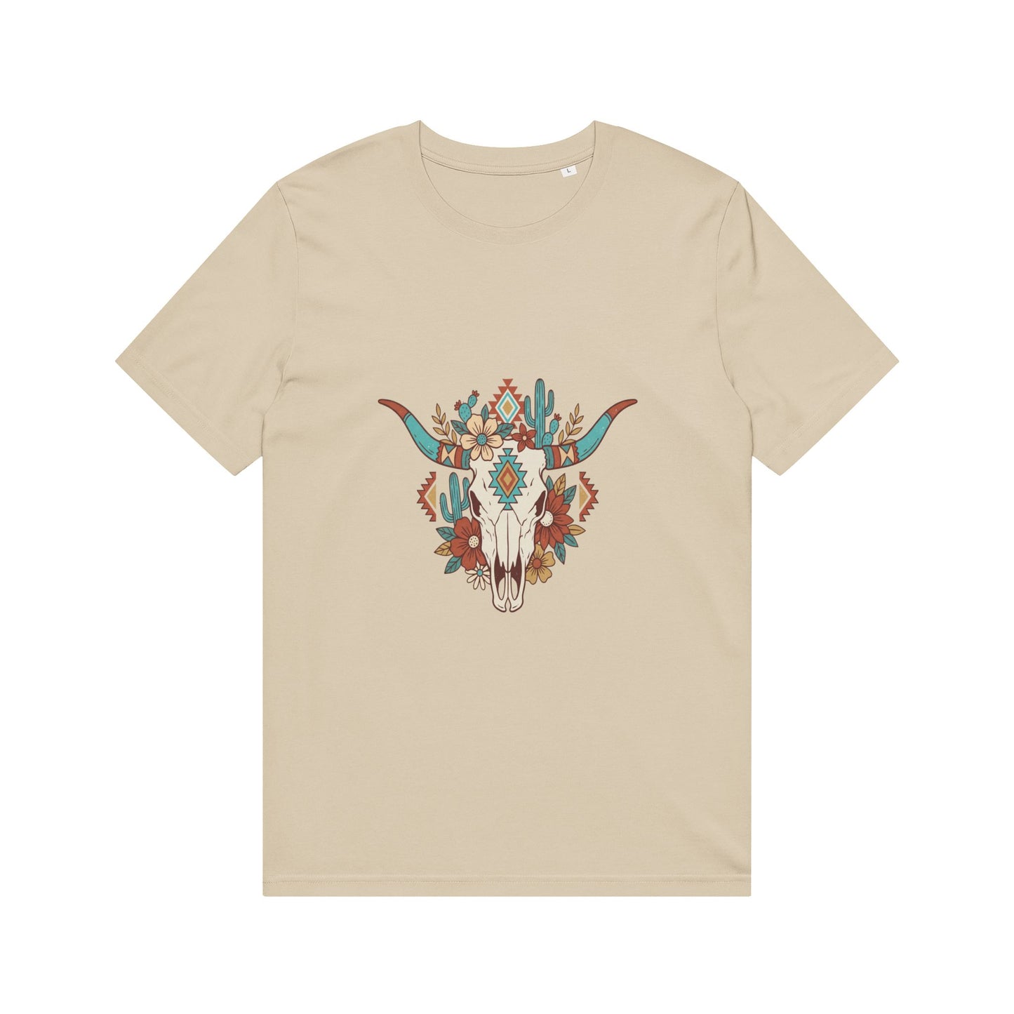 Southwestern Floral Steer Skull T-Shirt