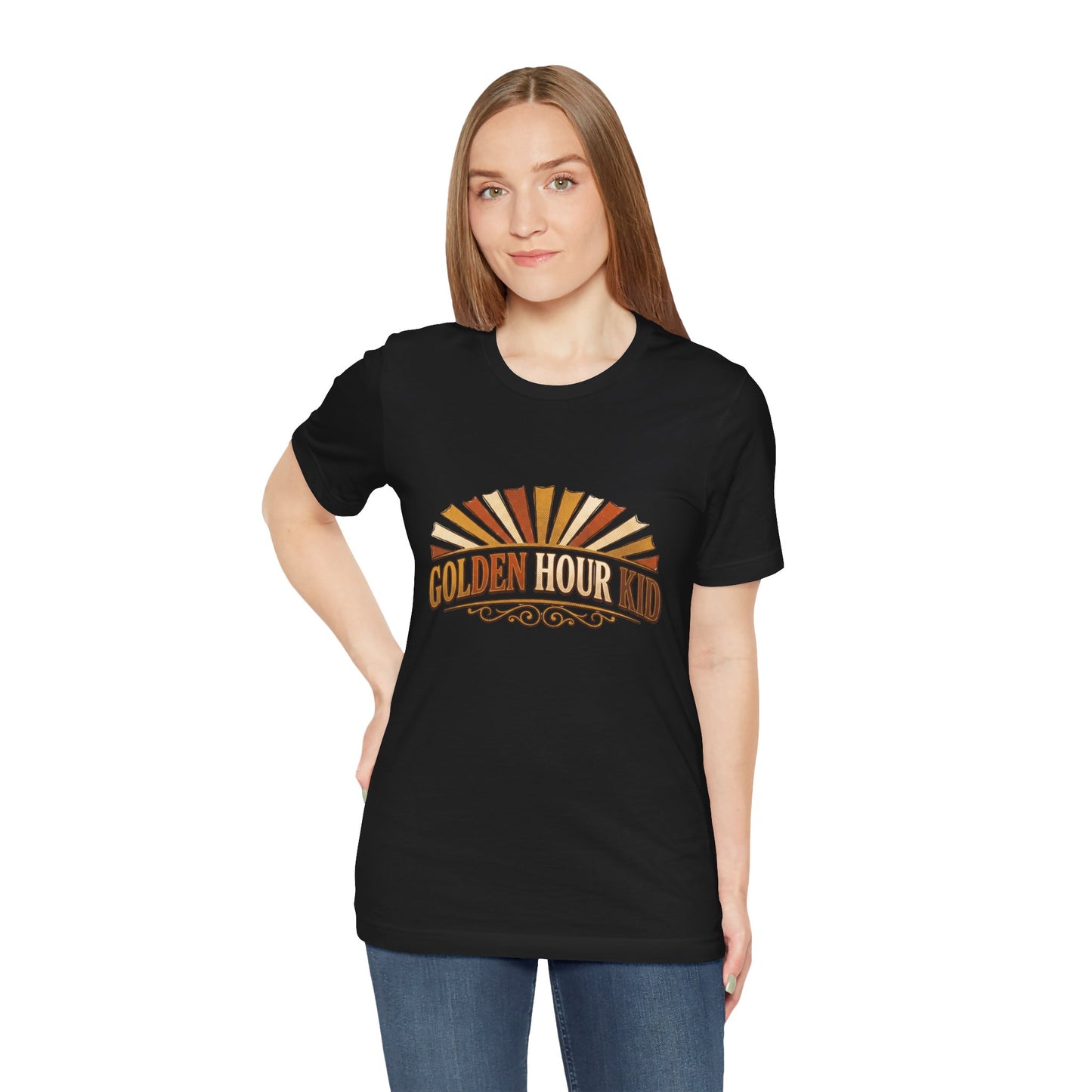 Golden Hour Kid T-Shirt — Vintage Sunset Graphic Tee