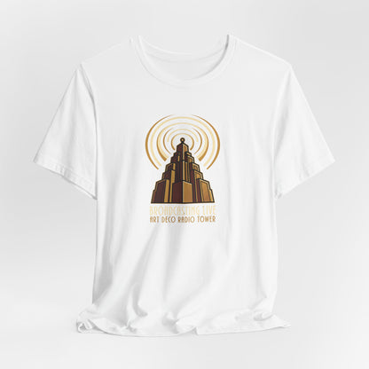 Retro Radio Tower Tee — 'Not Disco, This Is Techno' Graphic T-Shirt