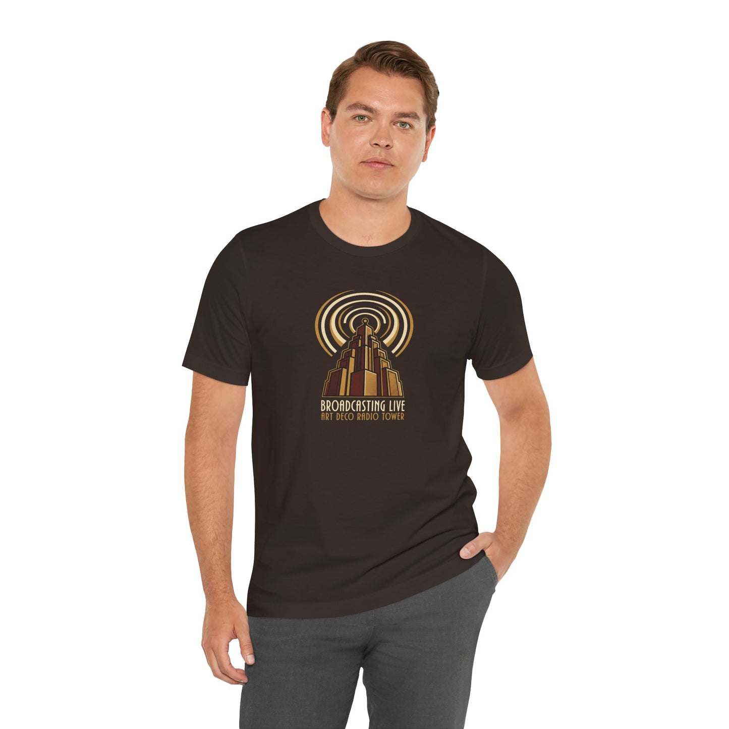Retro Radio Tower Tee — 'Not Disco, This Is Techno' Graphic T-Shirt