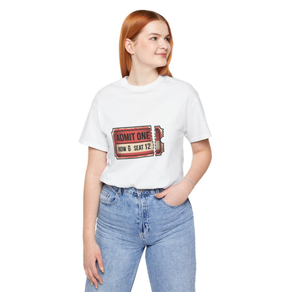 Admit One Ticket T-Shirt — Vintage Movie Concert Ticket Graphic Tee