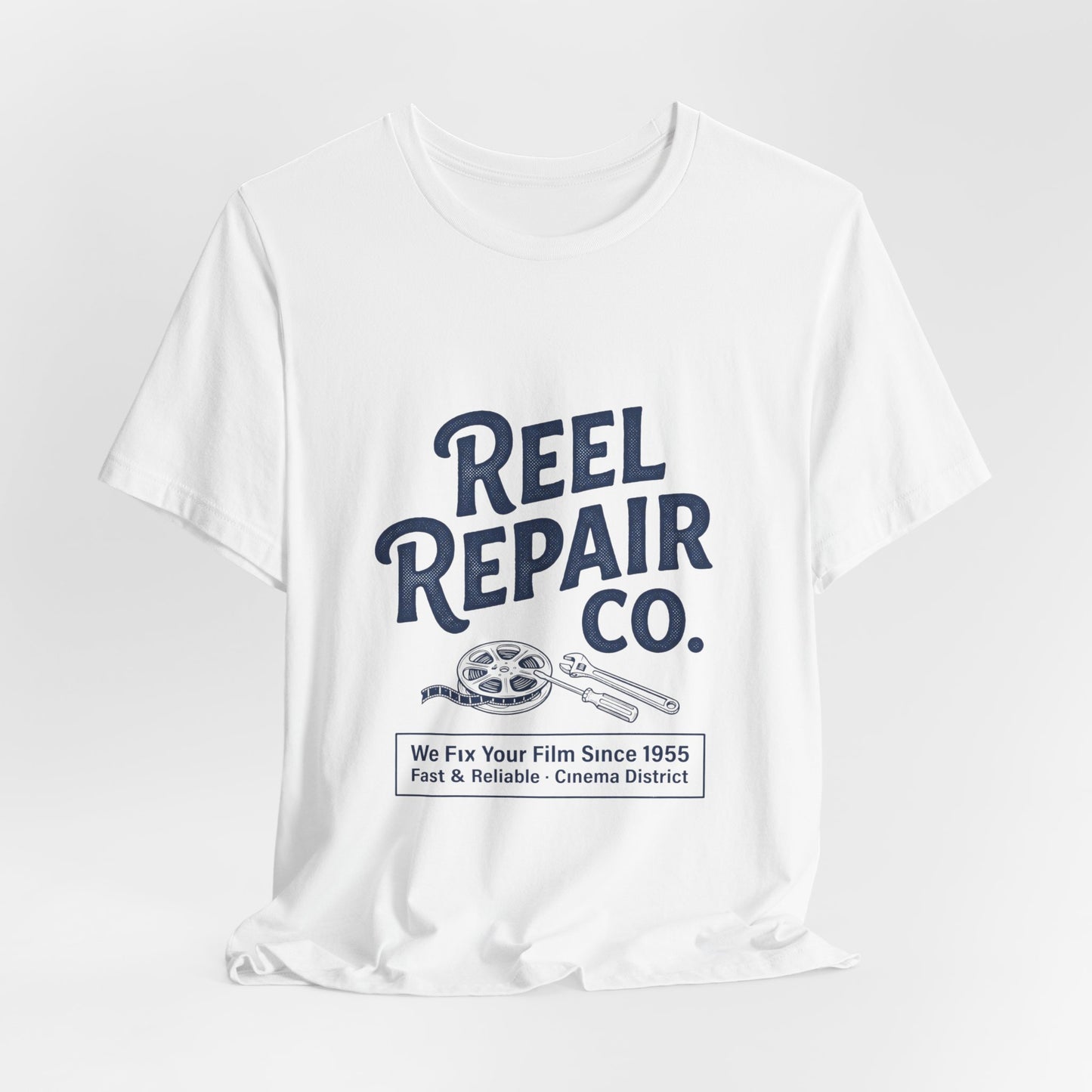 Reel Repair Co. Tee — Vintage Film Camera Repair Graphic T-Shirt