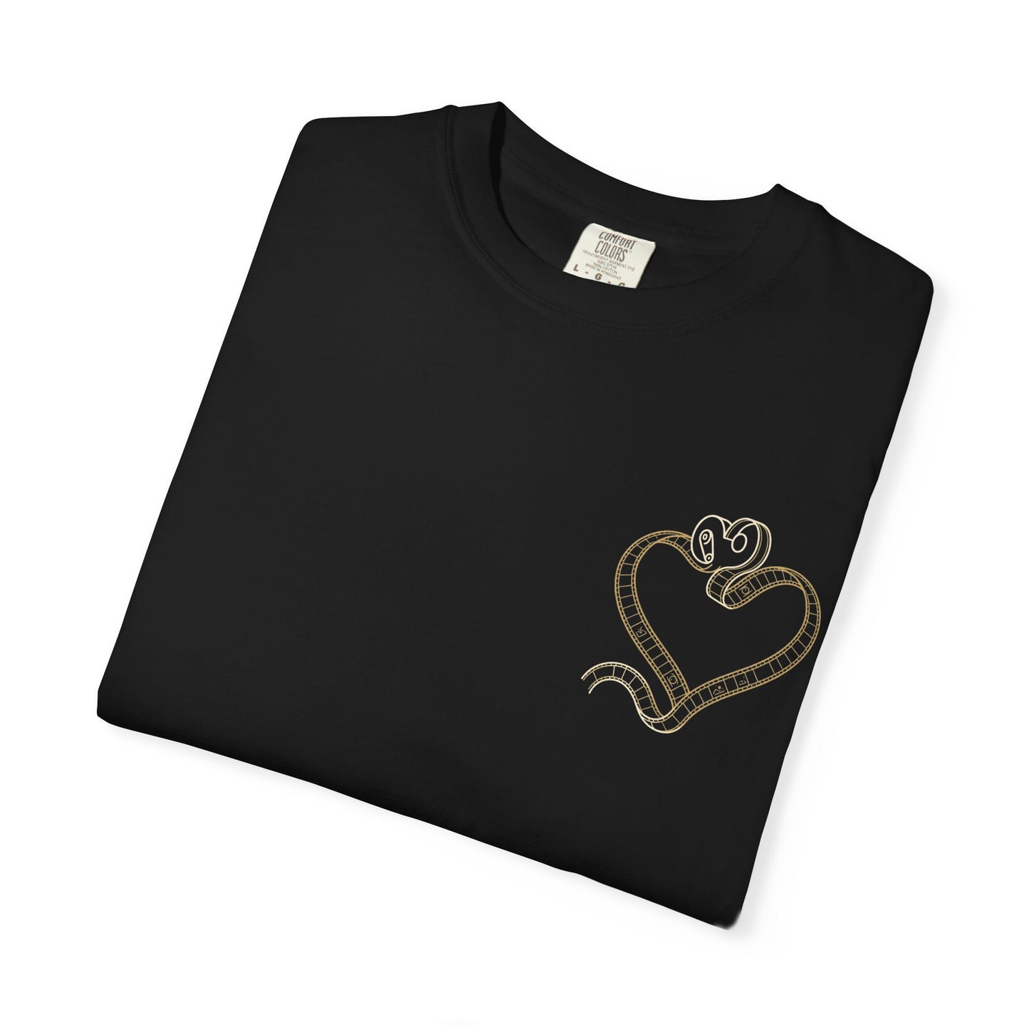 Embroidered Gold Heart T-Shirt — Minimal Chest Heart Tee
