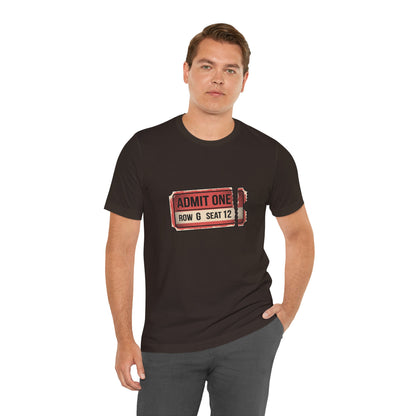 Admit One Ticket T-Shirt — Vintage Movie Concert Ticket Graphic Tee