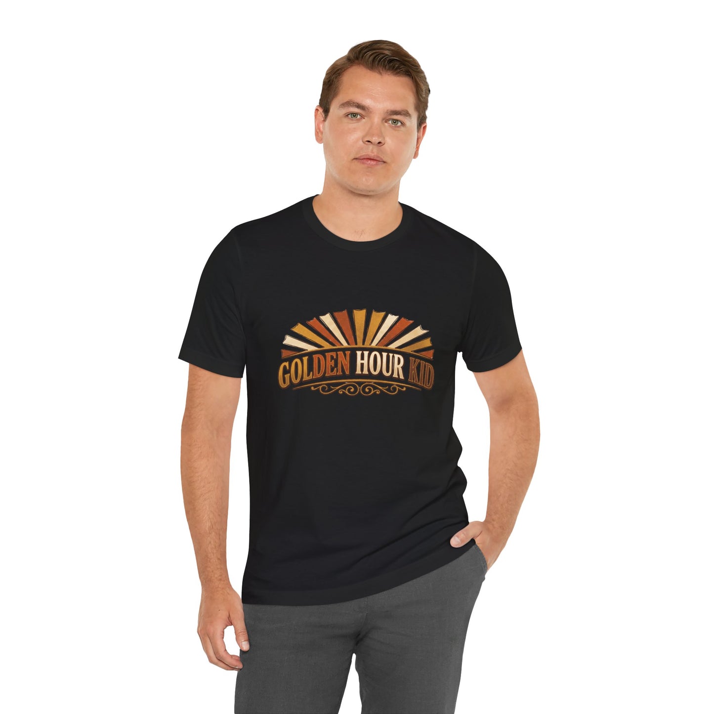Golden Hour Kid T-Shirt — Vintage Sunset Graphic Tee