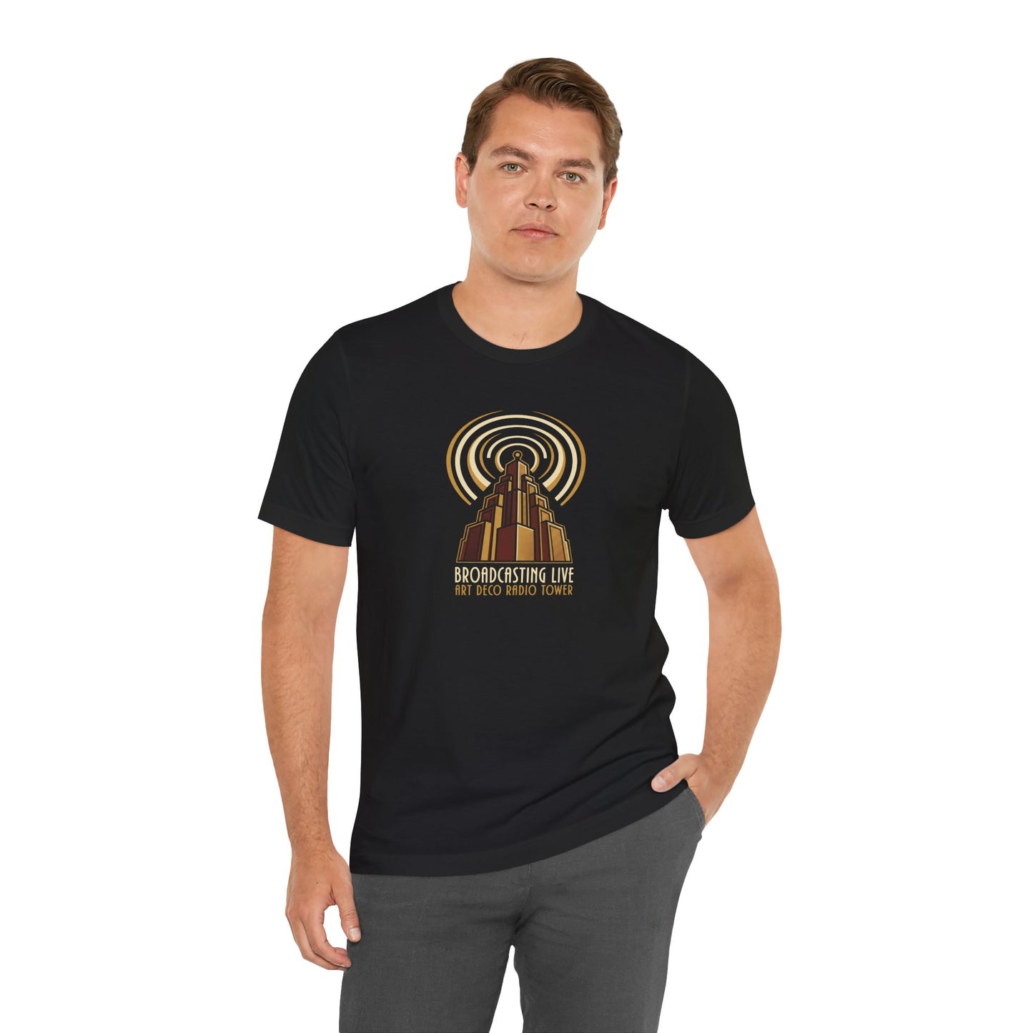 Retro Radio Tower Tee — 'Not Disco, This Is Techno' Graphic T-Shirt