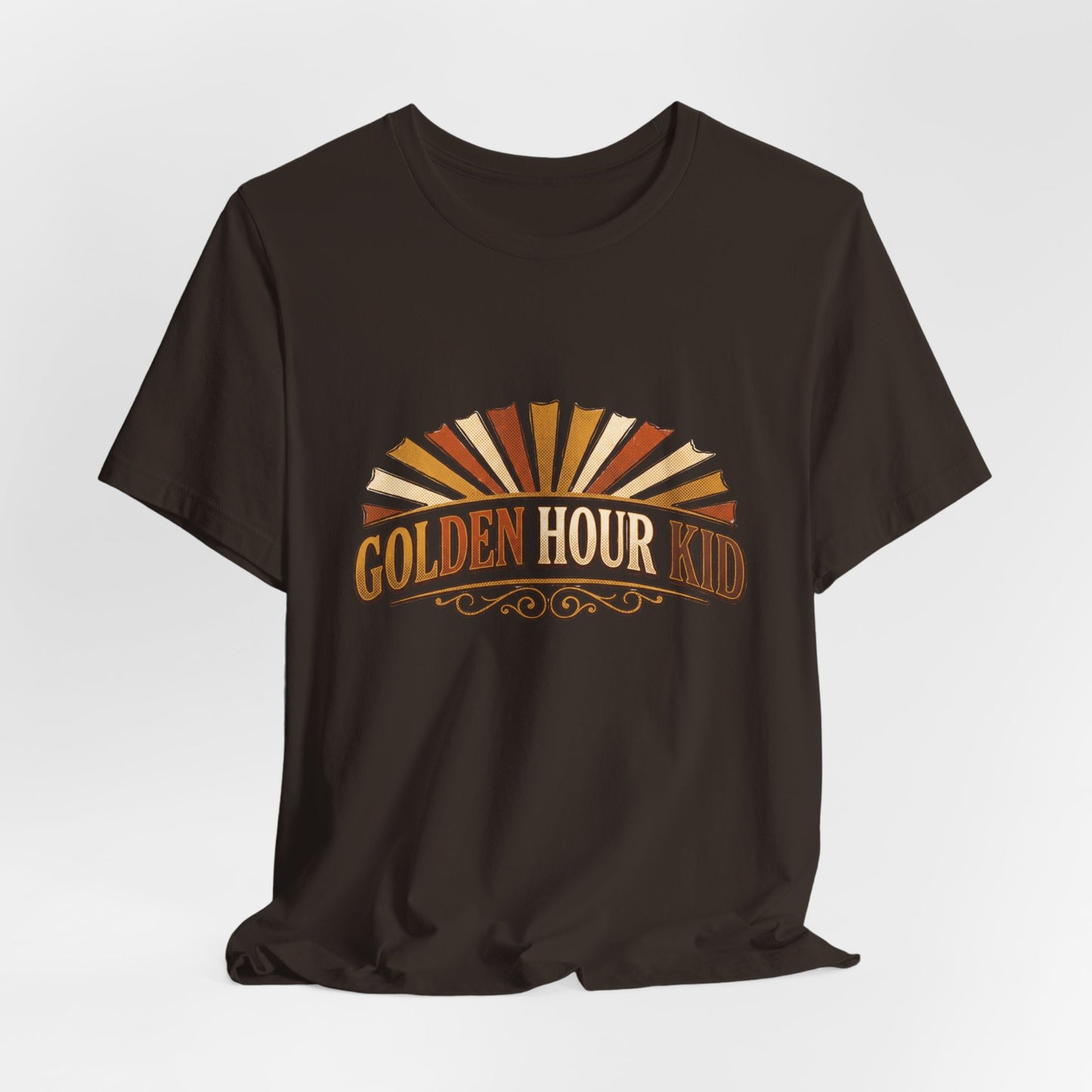 Golden Hour Kid T-Shirt — Vintage Sunset Graphic Tee