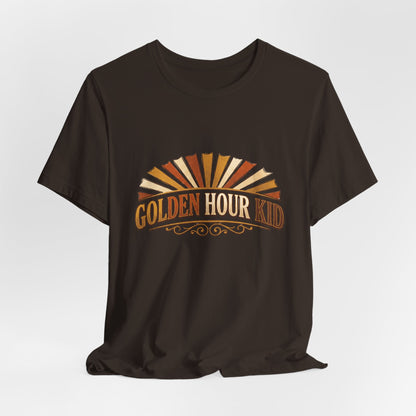 Golden Hour Kid T-Shirt — Vintage Sunset Graphic Tee