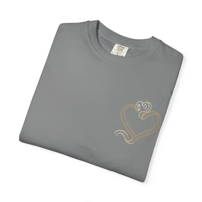 Embroidered Gold Heart T-Shirt — Minimal Chest Heart Tee