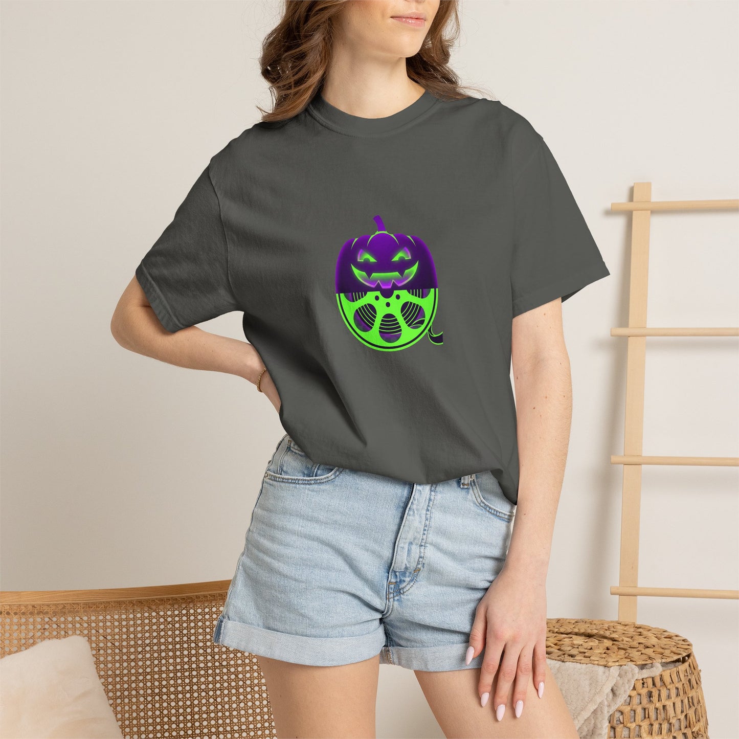 Pumpkin Gas Mask T-Shirt — Spooky Halloween Graphic Tee