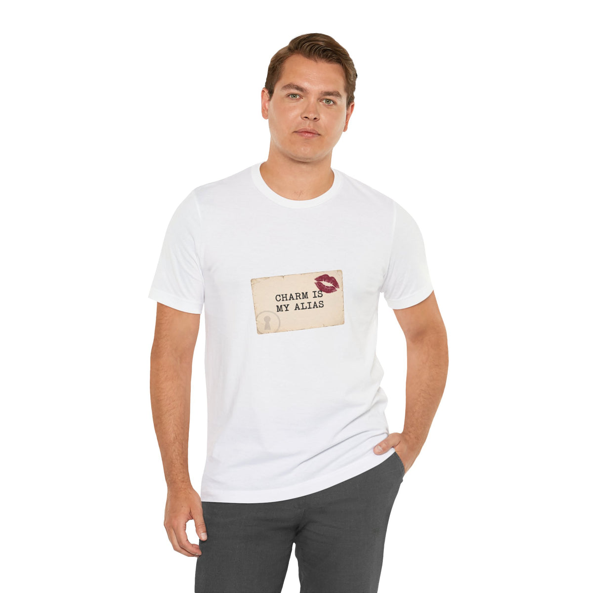 Charm Is My Alias T-Shirt — Retro Kiss Graphic Tee
