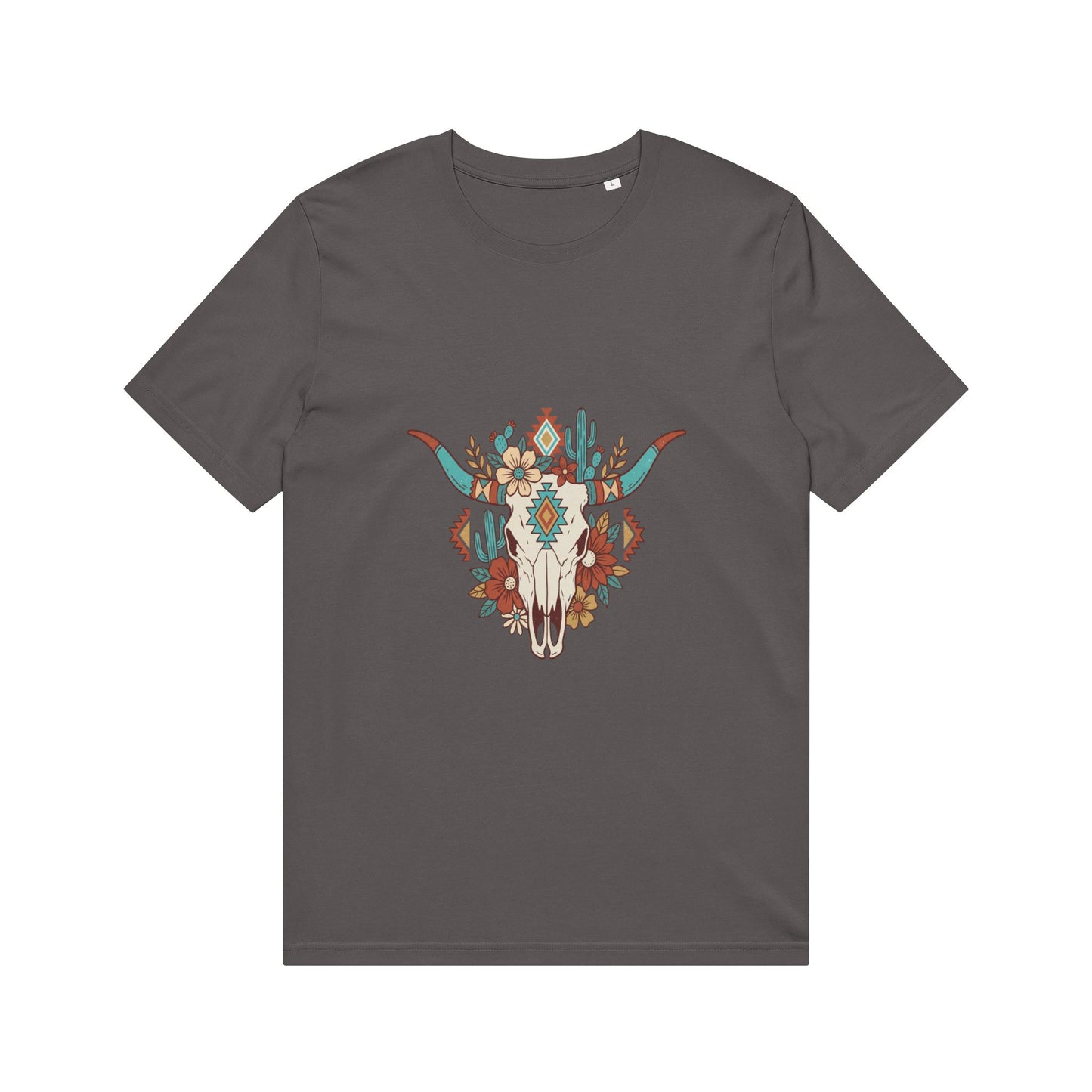 Southwestern Floral Steer Skull T-Shirt