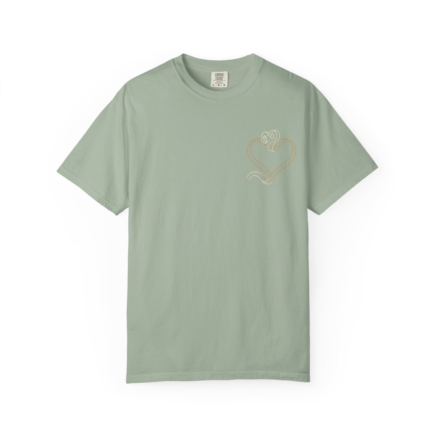 Embroidered Gold Heart T-Shirt — Minimal Chest Heart Tee