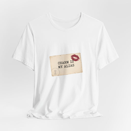 Charm Is My Alias T-Shirt — Retro Kiss Graphic Tee