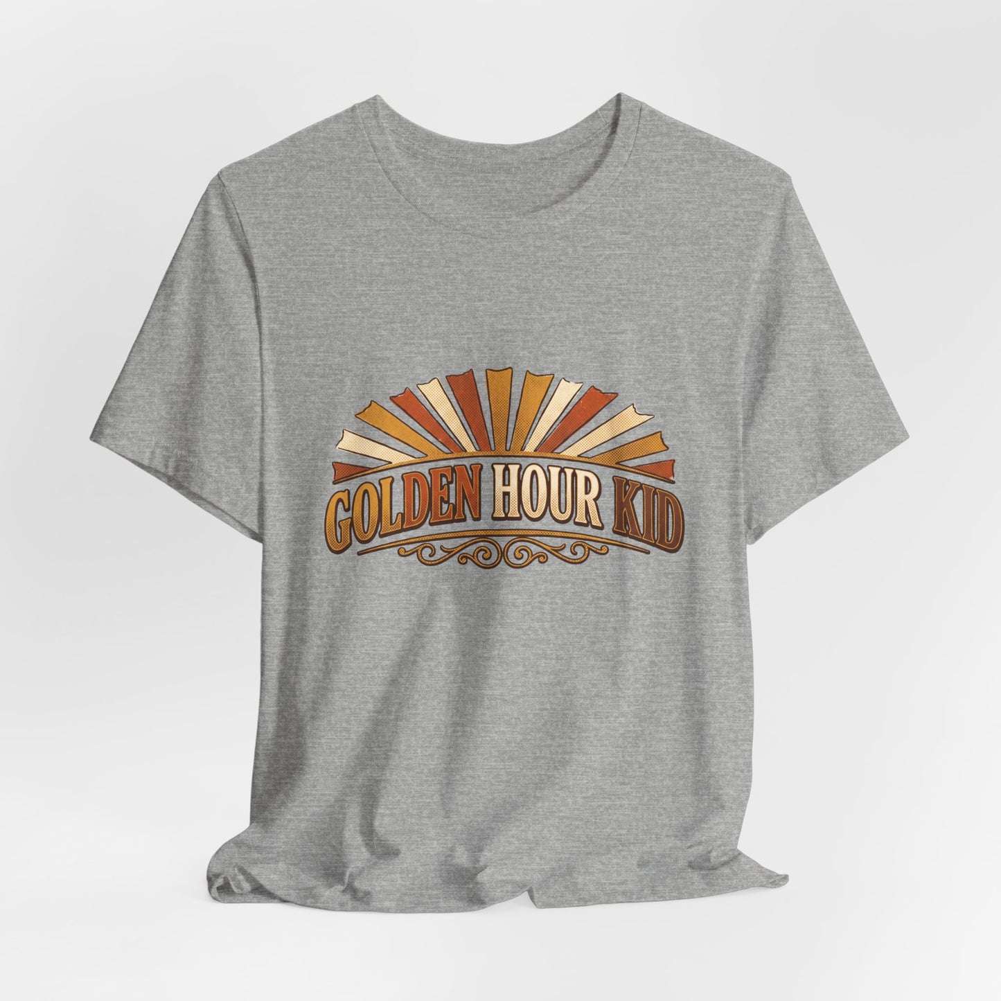 Golden Hour Kid T-Shirt — Vintage Sunset Graphic Tee
