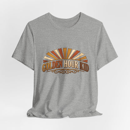 Golden Hour Kid T-Shirt — Vintage Sunset Graphic Tee