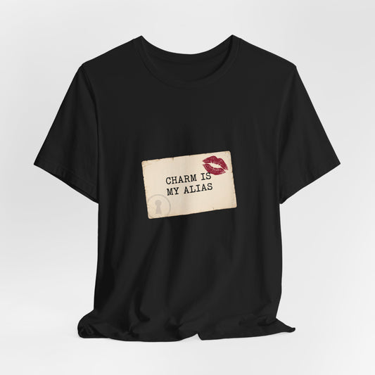 Charm Is My Alias T-Shirt — Retro Kiss Graphic Tee