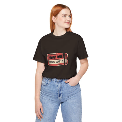 Admit One Ticket T-Shirt — Vintage Movie Concert Ticket Graphic Tee