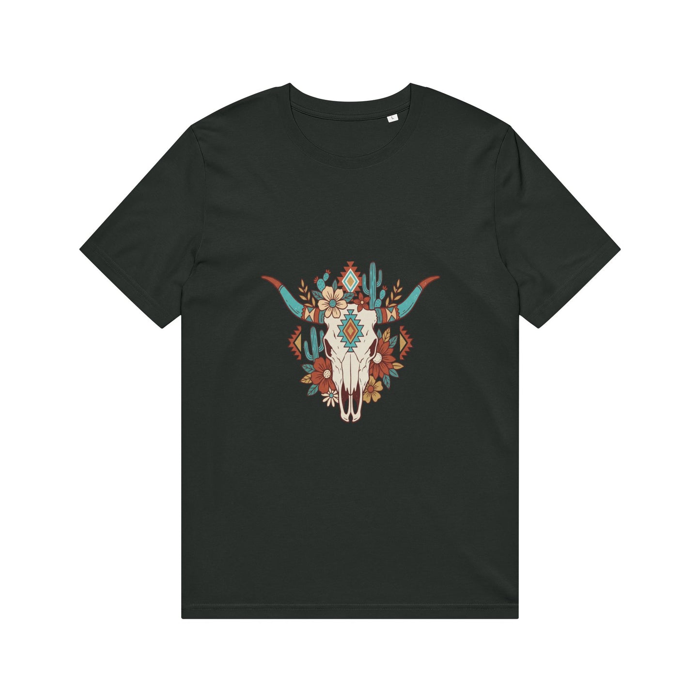 Southwestern Floral Steer Skull T-Shirt