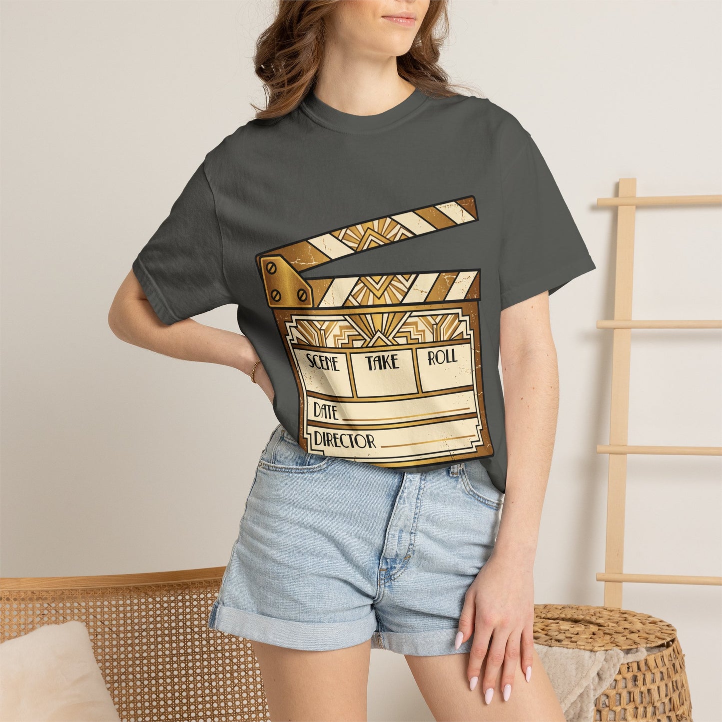 Film Clapperboard Graphic T-Shirt — Retro Movie Director Tee