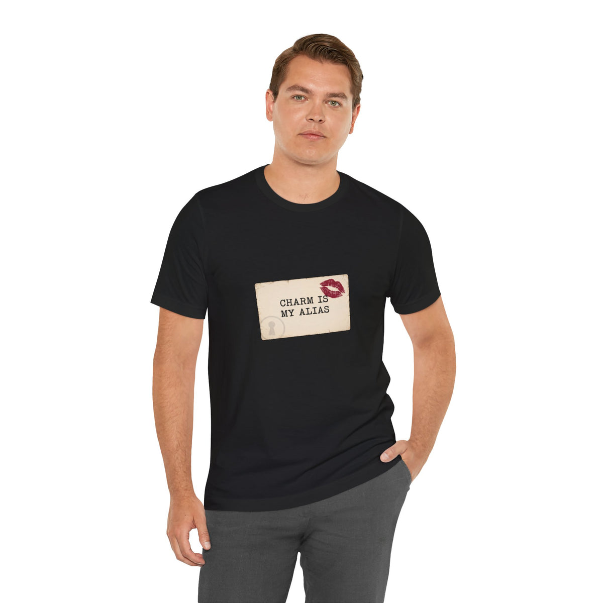 Charm Is My Alias T-Shirt — Retro Kiss Graphic Tee